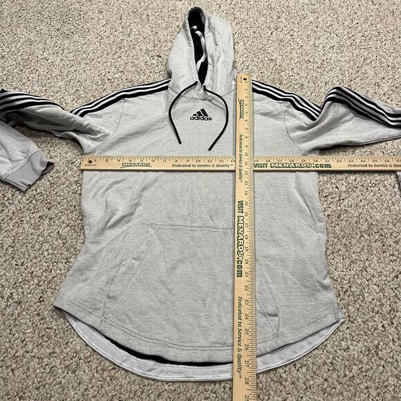 Adidas Mens Lightweight Gray Hoodie Sz M Active Lounge Gym Workout - Picture 5 of 7